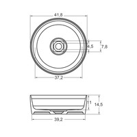 Waskom Riho Thin Opbouw Rond 41.8 cm Mat Wit