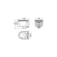 Clou InBe 1 Wandtoilet 48cm Incl Zitting Met Deksel Soft Closing En Quick Release Systeem Glanzend Wit Keramiek 36.5x48x38.1cm