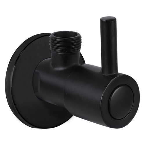 Hoekstopkraan Differnz Met Rozet 1/2x3/8 mm Mat Zwart 