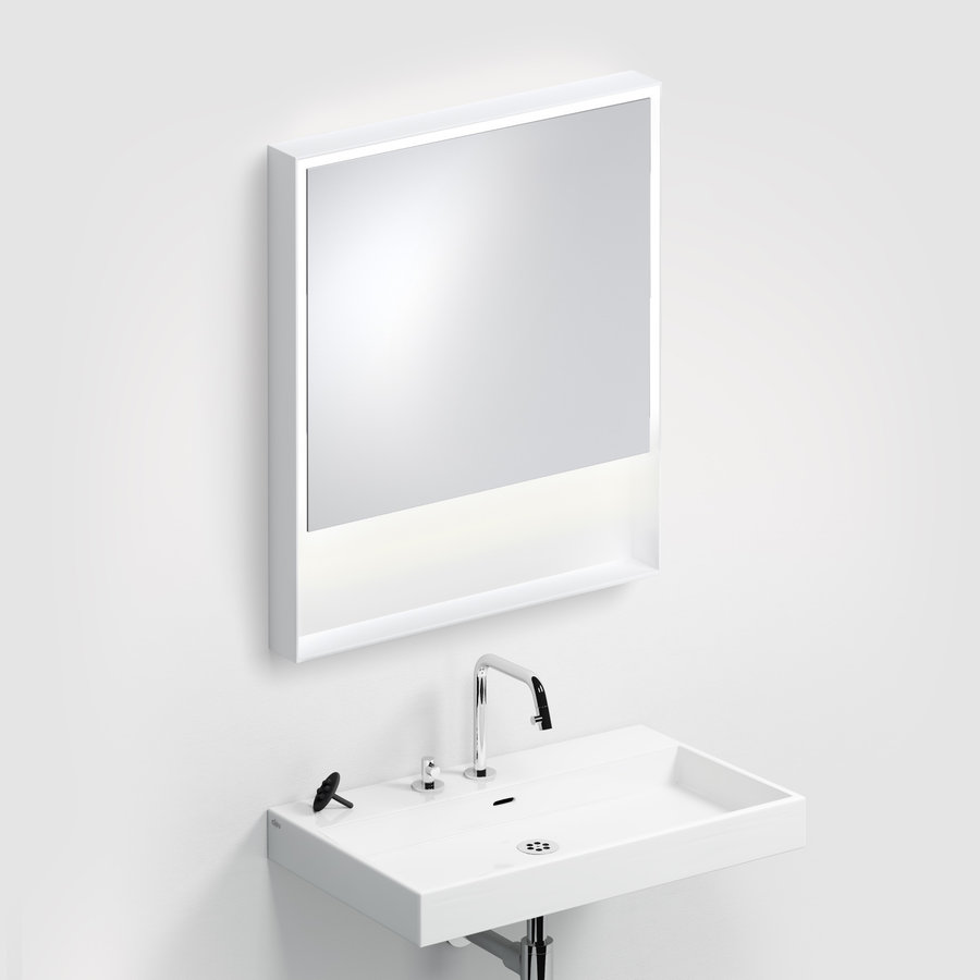 Clou Look At Me Spiegel 2700K LED-Verlichting IP44 Omlijsting In Mat Wit 70x8x80cm