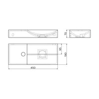 Clou Vale Fontein Met Kraangat Links Met Geïntegreerde Afvoer Wit Mat Keramiek 45 cm