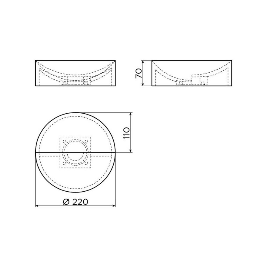 Clou Vale Rond Fontein Zonder Kranenbank Met Geïntegreerde Afvoer Glanzend Wit Keramiek 22 cm