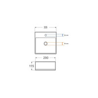 Fontein Wiesbaden Leto 33.5x29x11.5 cm Keramiek Carrara