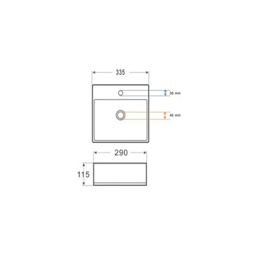 Fontein Wiesbaden Leto 33.5x29x11.5 cm Keramiek Carrara