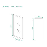 Zijwand Wiesbaden Skyline Voor Douchedeur 90x200 cm 8 mm NANO Coating Mat Zwart