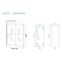 Schuifdeur Wiesbaden Skyline Douchedeur 120x200 cm 8 mm NANO Coating Mat Zwart
