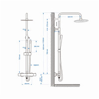 Opbouw Doucheset Wiesbaden Caral-Eco Twenty Thermostatisch Mat Zwart PVD Coating