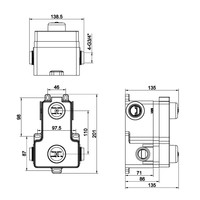 Inbouwdeel Box 2-Wegs Douchethermostaat
