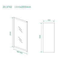 Zijwand Wiesbaden Skyline Voor Douchedeur 100x200 cm 8 mm NANO Coating Mat Zwart