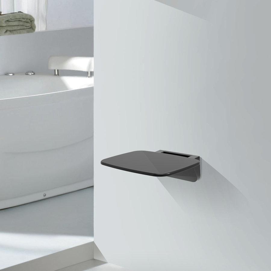 Douchezitting Wiesbaden Opklapbaar Wandmontage Zwart