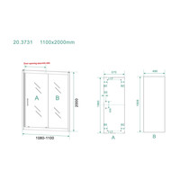 Schuifdeur Wiesbaden Skyline Douchedeur 110x200 cm 8 mm NANO Coating Mat Zwart