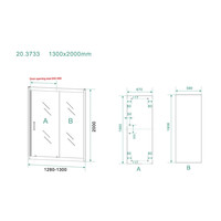 Schuifdeur Wiesbaden Skyline Douchedeur 130x200 cm 8 mm NANO Coating Mat Zwart