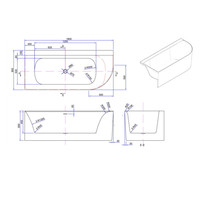 Half Vrijstaand Hoekbad Links Luca Sanitair Primo Acryl 180x80x60 cm Mat Wit (inclusief afvoer en sifon)