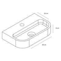 Fontein Differnz Ovale 38 cm Beton