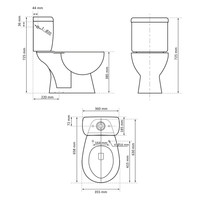 Toiletpot Differnz Staand Met AO Uitgang Inclusief Toiletbril Wit