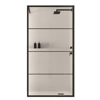 Inloopdouche BWS Black Line 60x200 cm 8mm NANO Glas Mat Zwart Raster