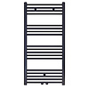 Boss & Wessing Designradiator Nile Gobi 110x60cm Geborsteld Mat Zwart midden-onderaansluiting