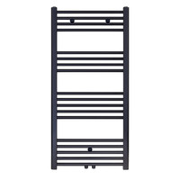 Designradiator Nile Gobi 120x60cm Geborsteld Mat Zwart midden-onderaansluiting