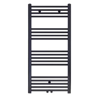 Designradiator Nile Gobi 120x60cm Geborsteld Mat Zwart midden-onderaansluiting