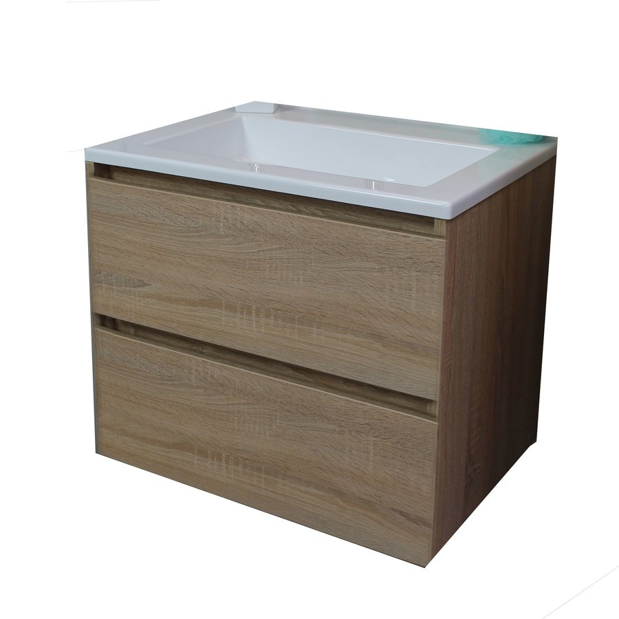 Badkamermeubel Boss & Wessing Pepper Acryl Wastafel Zonder Kraangat 60x55x46 cm Eiken