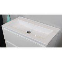 Badkamermeubel Boss & Wessing Pepper Acryl Wastafel Zonder Kraangat 80x55x46 cm Wit