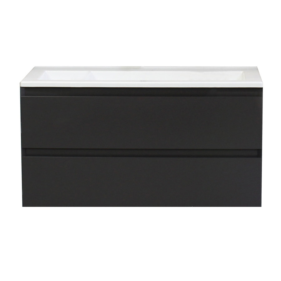 Badkamermeubel Boss & Wessing Pepper Acryl Wastafel Zonder Kraangat 100x55x46 cm Antraciet