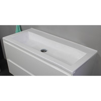 Badkamermeubel Boss & Wessing Pepper Acryl Wastafel Zonder Kraangat 100x55x46 cm Wit