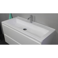 Badkamermeubel Boss & Wessing Pepper Acryl Wastafel Met Kraangat 100x55x46 cm Wit