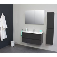 Badkamermeubel Boss & Wessing Pepper Wastafel Porselein Met Kraangat 100x55x46 cm Antraciet