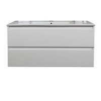 Badkamermeubel Boss & Wessing Pepper Wastafel Porselein Met Kraangat 100x55x46 cm Wit