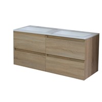 Badkamermeubel Boss & Wessing Pepper Acryl Wastafel Zonder Kraangat 120x55x46 cm Eiken