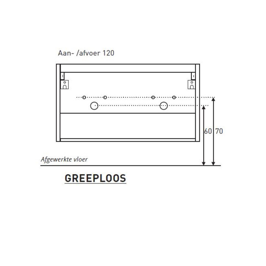 Badkamermeubel Boss & Wessing Pepper Acryl Wastafel Zonder Kraangat 120x55x46 cm Eiken