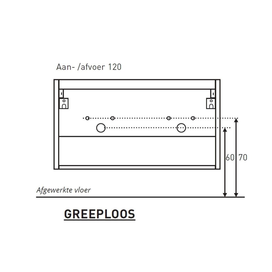 Badkamermeubel BWS Pepper Wastafel Porselein 2 Kraangaten Spiegelkast 120x55x46 cm Wit