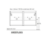 Badkamermeubel Boss & Wessing Pepper Acryl Wastafel Twee Kraangaten 120x55x46 cm Eiken