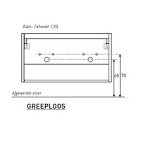 Badkamermeubel Boss & Wessing Pepper Wastafel Porselein Twee Kraangaten 120x55x46 cm Antraciet
