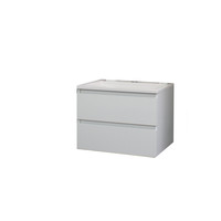 Badkamermeubel Boss & Wessing Pepper Acryl Wastafel Met Kraangat Inclusief Spiegel 60x55x46 cm Wit