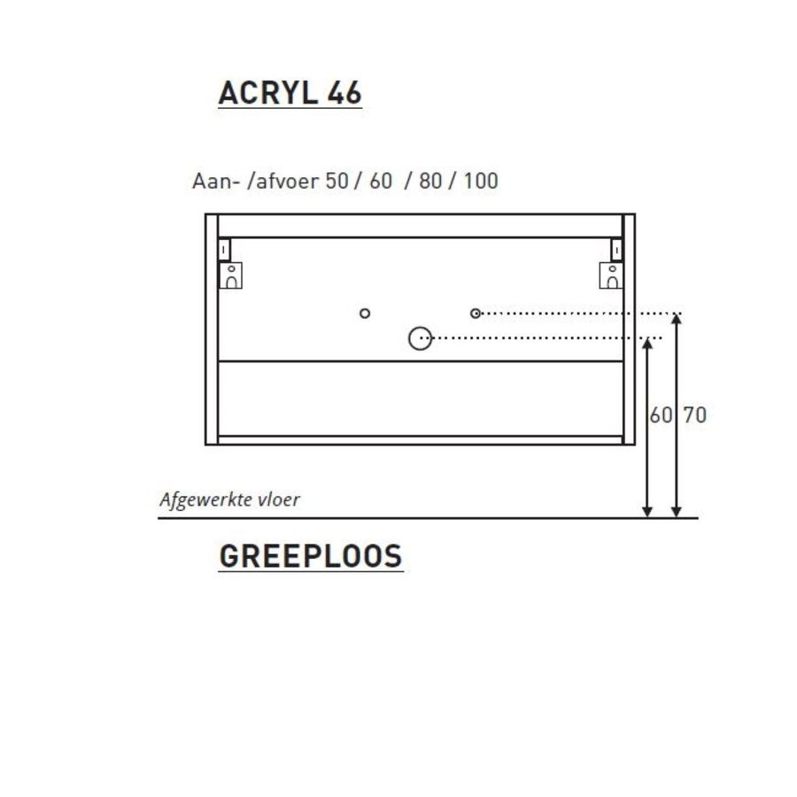 Badkamermeubel Boss & Wessing Pepper Acryl Wastafel Met Kraangat Inclusief Spiegel 80x55x46 cm Eiken