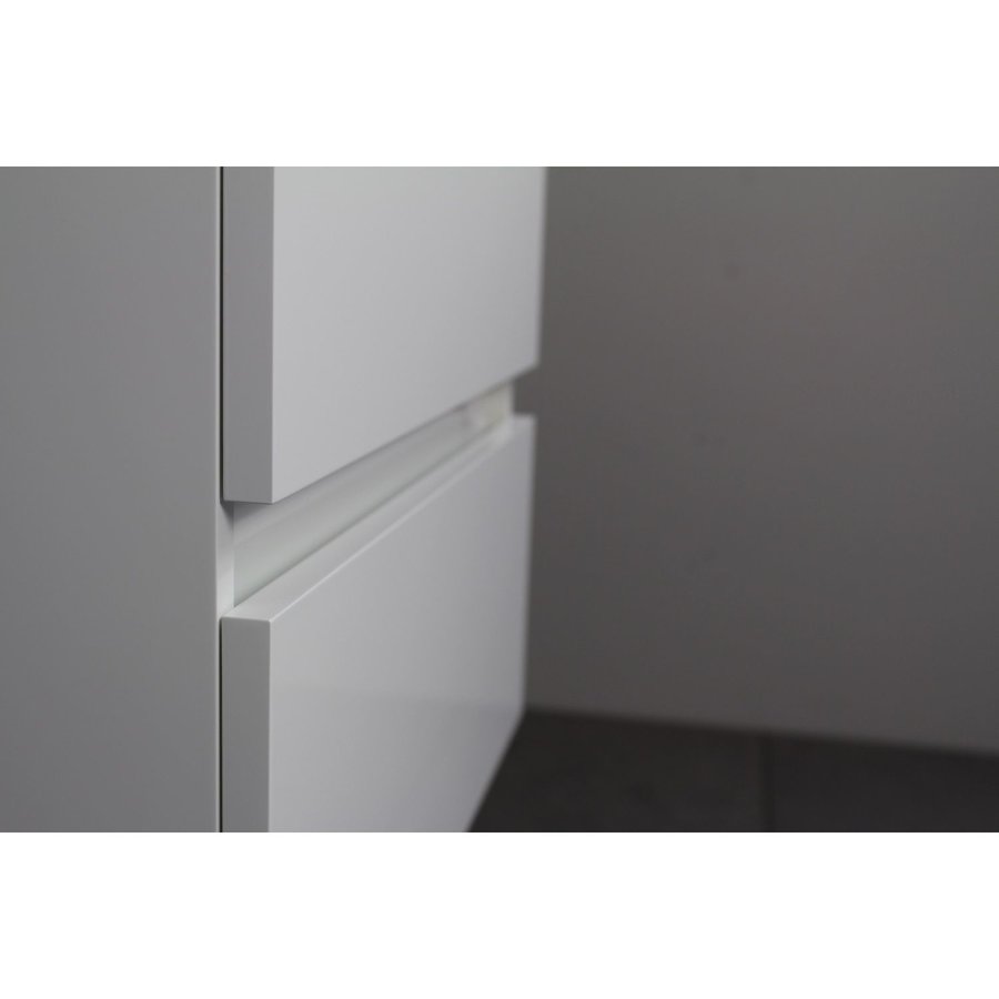 Badkamermeubel Boss & Wessing Pepper Wastafel Porselein Incl Spiegel En Kraangat 80x55x46 cm Wit