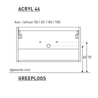 Badkamermeubel Boss & Wessing Pepper Acryl Wastafel Met Kraangat Inclusief Spiegel 100x55x46 cm Antraciet