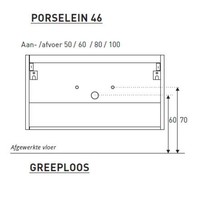 Badkamermeubel Boss & Wessing Pepper Wastafel Porselein Incl Spiegel En Kraangat 100x55x46 cm Antraciet