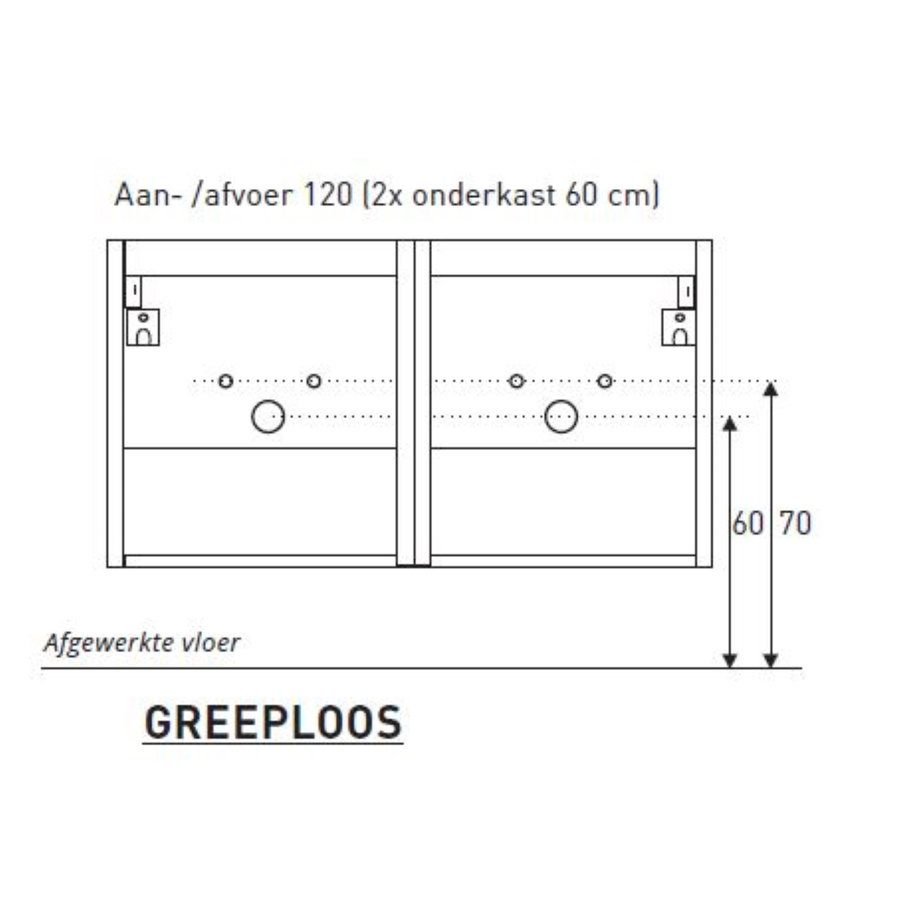 Badkamermeubel Boss & Wessing Pepper Acryl Wastafel Incl Spiegel Zonder Kraangat 120x55x46 cm Wit