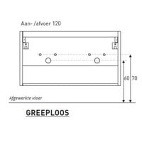 Badkamermeubel Boss & Wessing Pepper Wastafel Porselein Twee Kraangaten Incl Spiegel 120x55x46 cm Wit