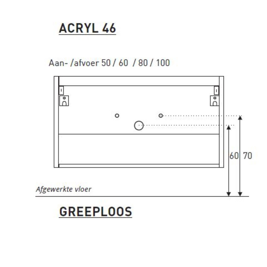 Badkamermeubel BWS Pepper Wastafel Acryl Incl Spiegelkast Met Kraangat 60x55x46 cm Eiken