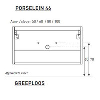Badkamermeubel BWS Pepper Wastafel Porselein Incl Spiegelkast Met Kraangat 60x55x46 cm Antraciet