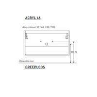 Badkamermeubel BWS Pepper Wastafel Acryl Incl Spiegelkast 2 Deurs Zonder Kraangat 80x55x46 cm Antraciet