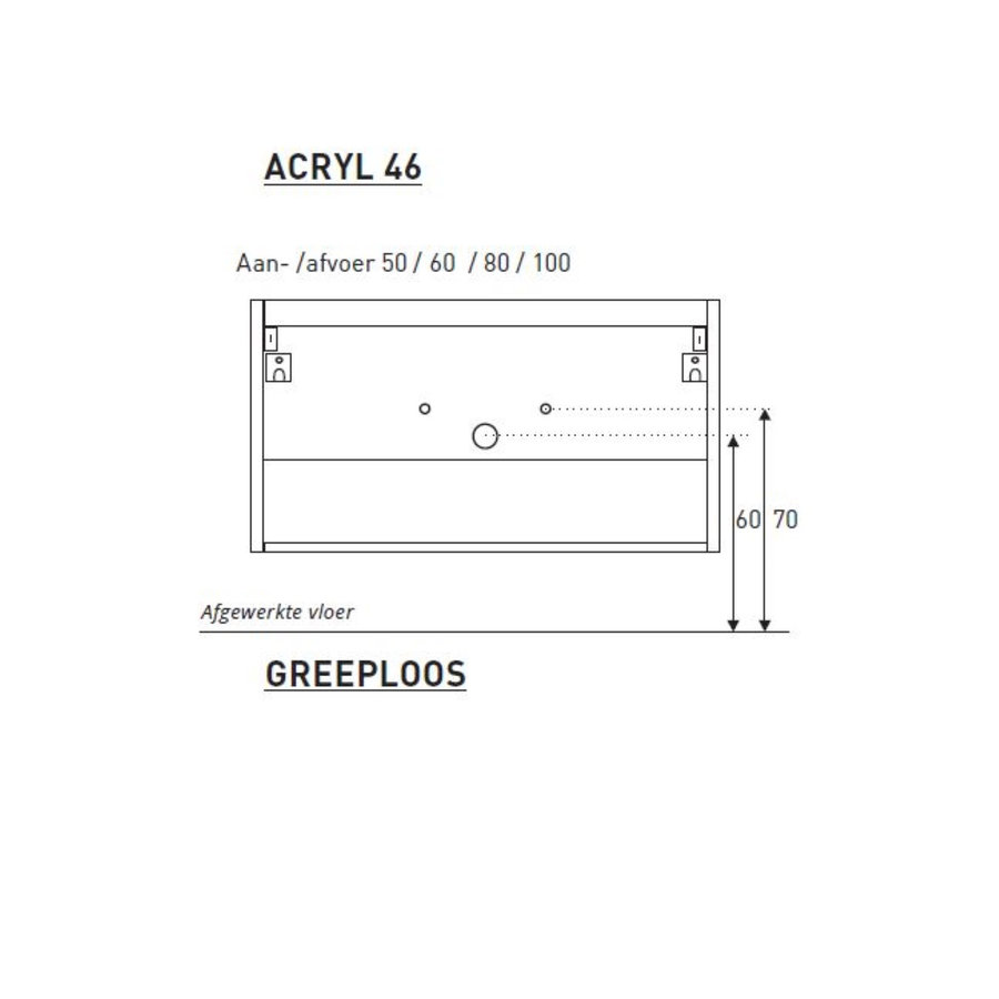 Badkamermeubel BWS Pepper Wastafel Acryl Incl Spiegelkast 2 Deurs Met Kraangat 80x55x46 cm Antraciet