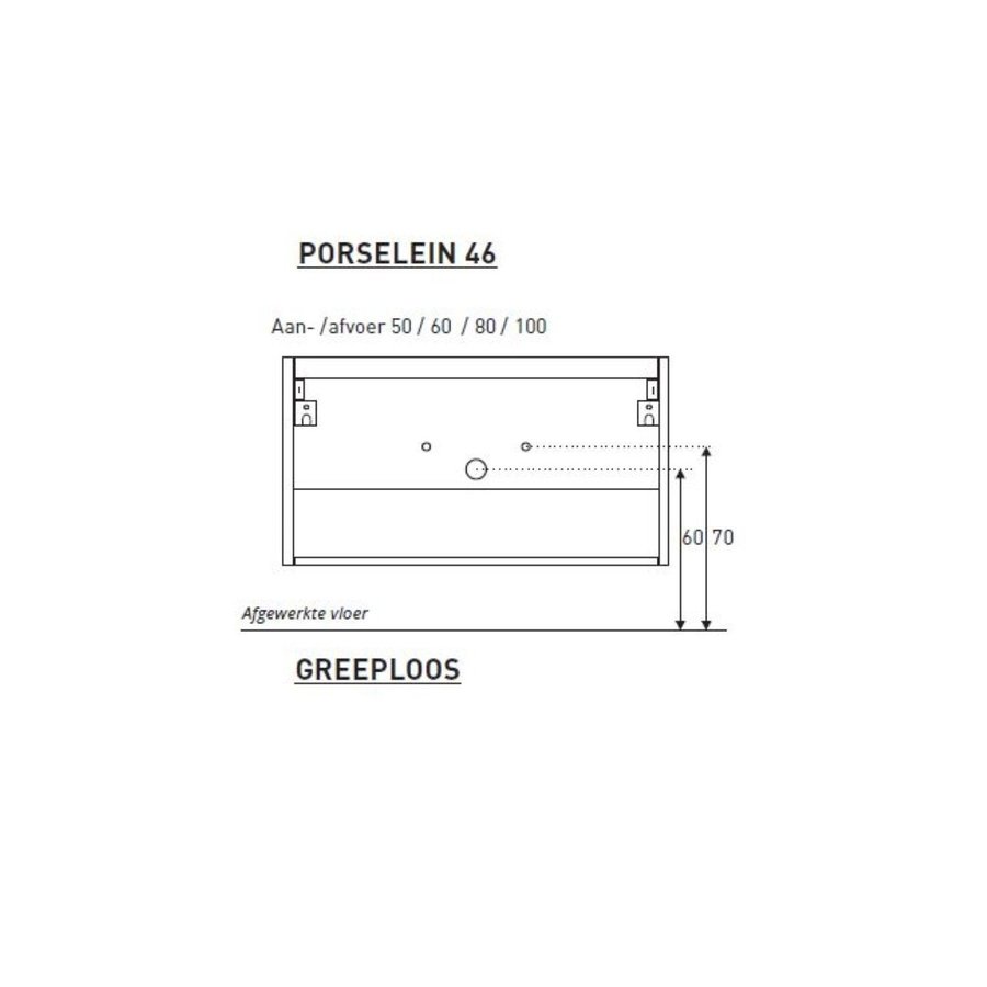 Badkamermeubel BWS Pepper Wastafel Porselein Incl Spiegelkast 2 Deurs Met 1 Kraangat 80x55x46 cm Antraciet