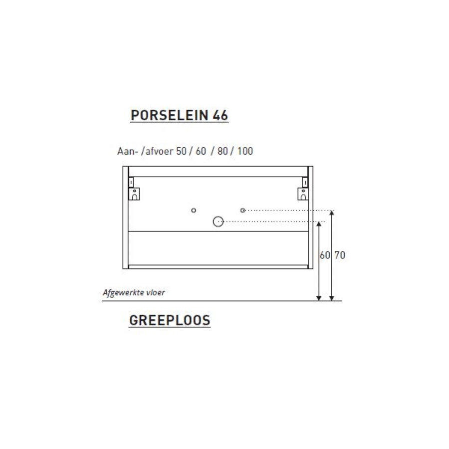 Badkamermeubel BWS Pepper Wastafel Porselein Incl Spiegelkast 2 Deurs Met 1 Kraangat 80x55x46 cm Eiken