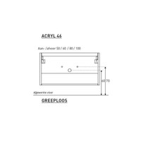 Badkamermeubel BWS Pepper Wastafel Acryl Incl Spiegelkast 2 Deurs Zonder Kraangat 100x55x46 cm Antraciet