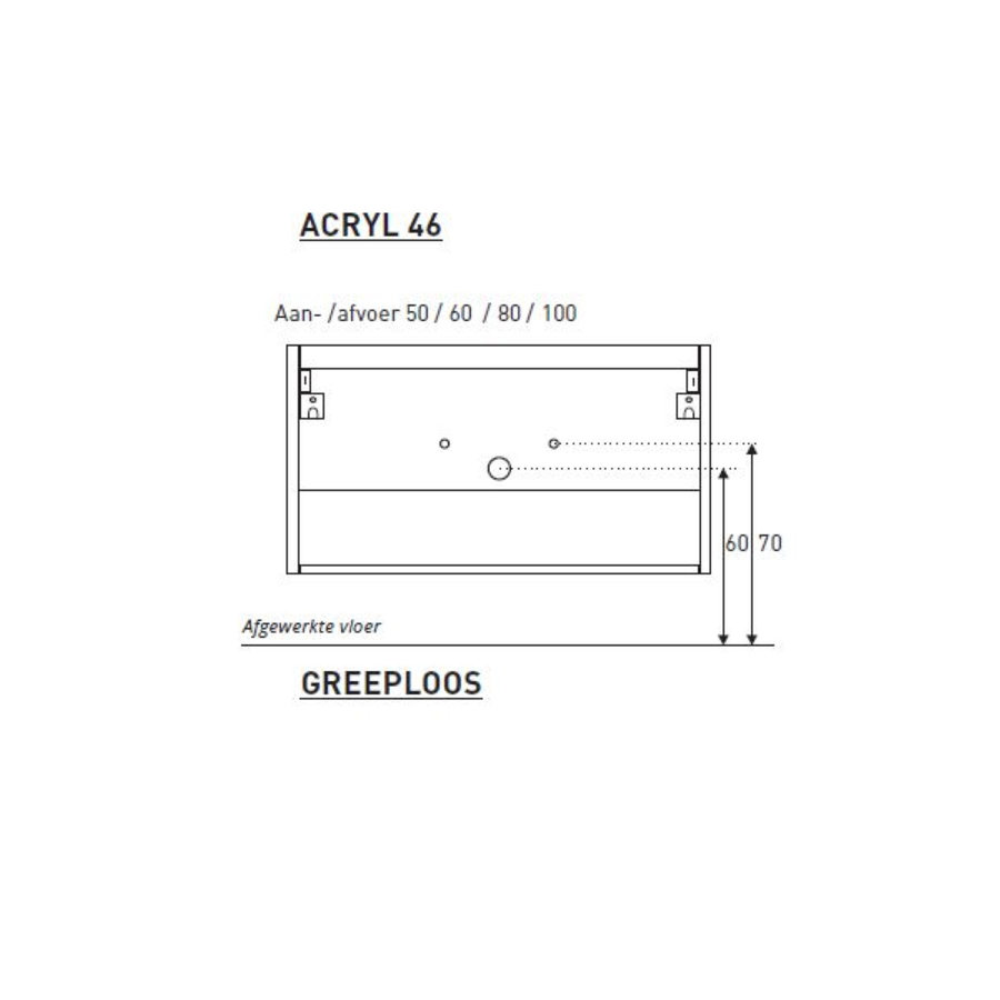 Badkamermeubel BWS Pepper Wastafel Acryl Incl Spiegelkast 2 Deurs Zonder Kraangat 100x55x46 cm Eiken